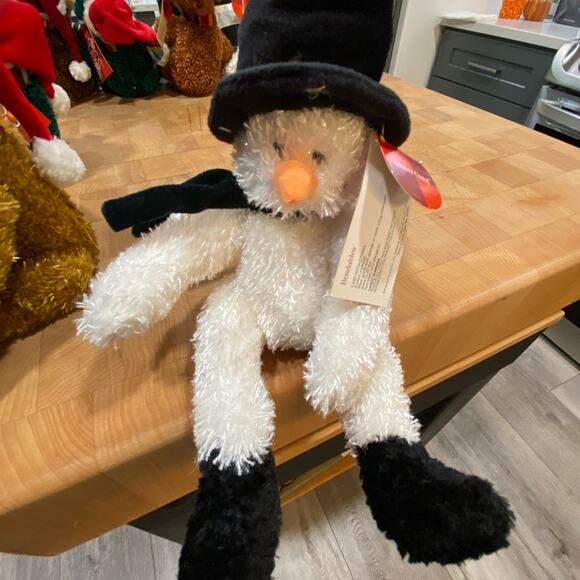 Russ Berrie Snowman Plush Glitter Critter Factory Christmas Decor bendable - Picture 2 of 3